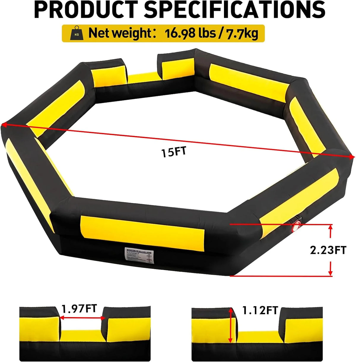 15FT Inflatable Gaga Ball Pit with Blower B800507