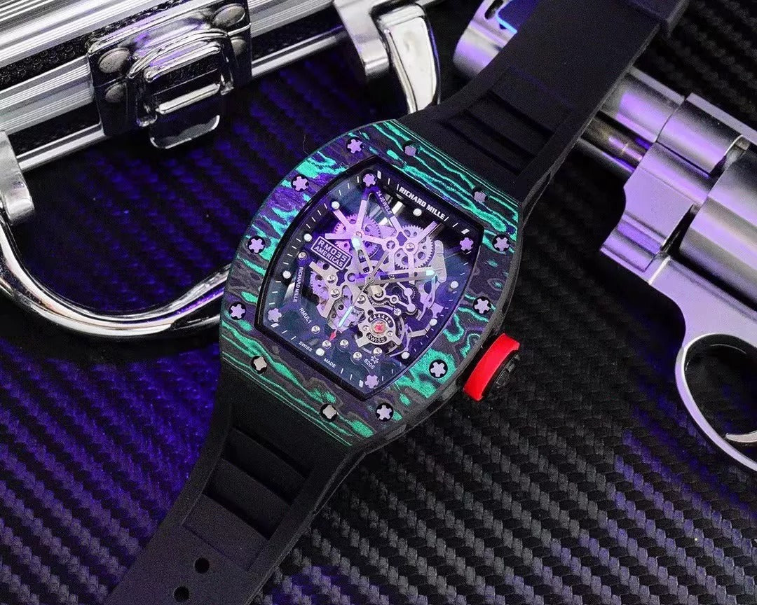 Blue Dial Black Bezel Black Rubber Strap Watch K4867