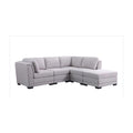 Light Gray Linen Reversible Sectional Sofa with Ottoman I364
