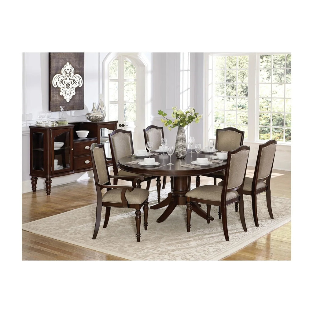 Beige Brown Wooden Counter Height Arm Chair Set of 2 F3470