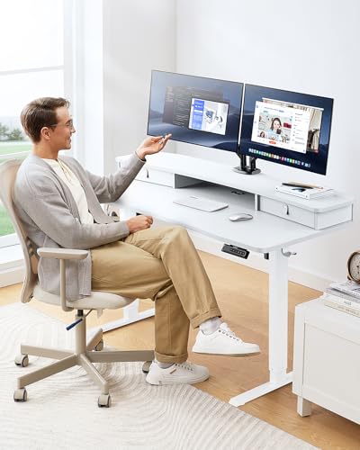 48″ x 24″ Black Electric Standing Desk with 2 Drawers X671