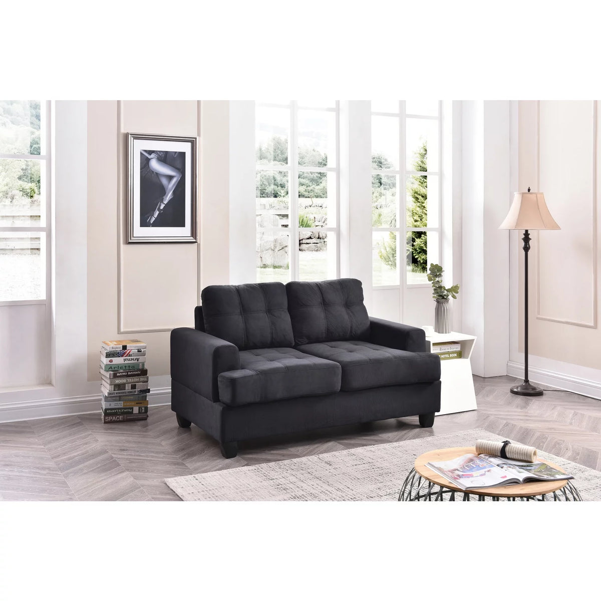 Black Loveseat R3564