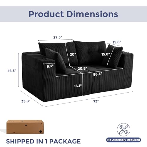 U Shaped Modular Sectional Sofa with 2 Ottomans Grey V294