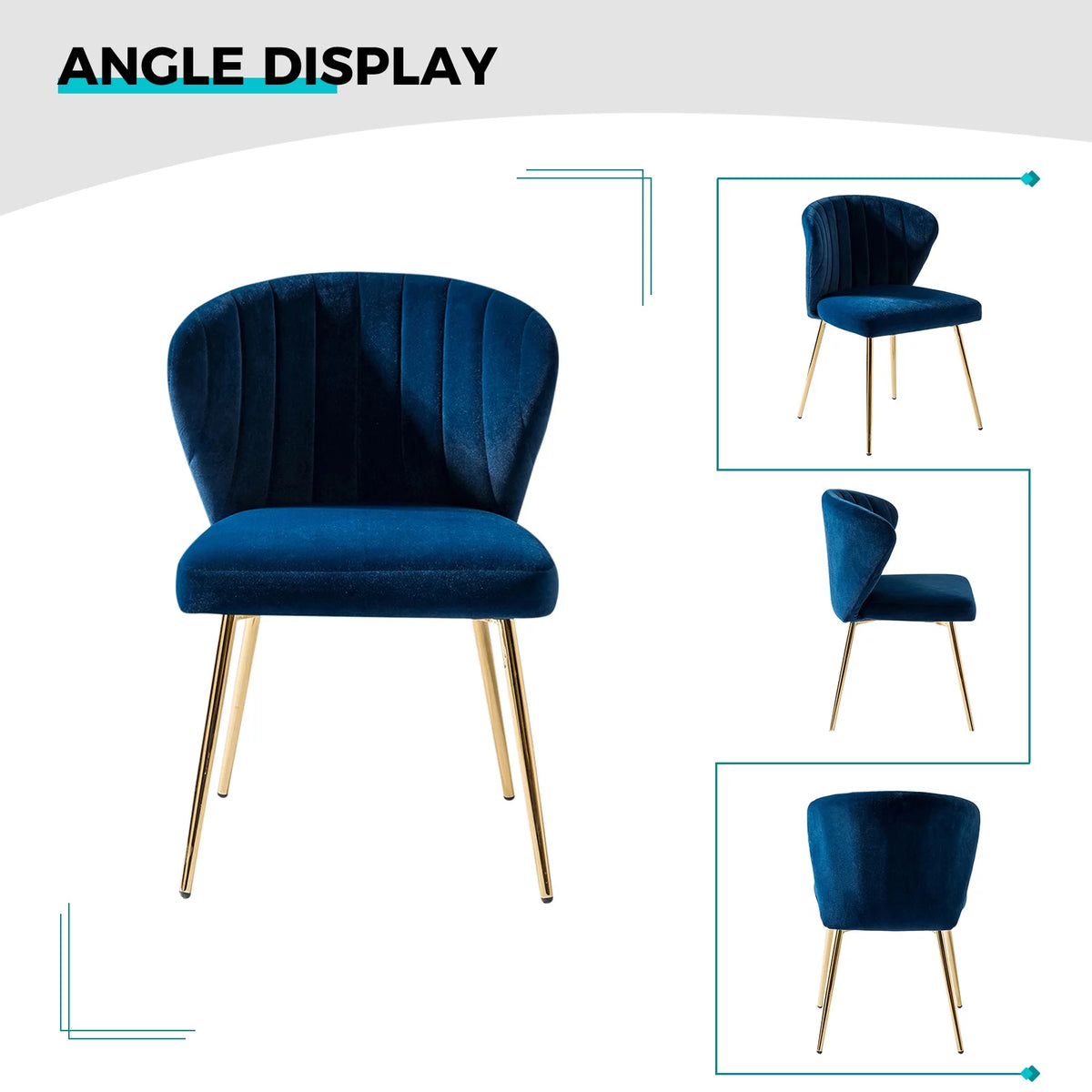 Navy Velvet Upholstered Dining Chair E35235