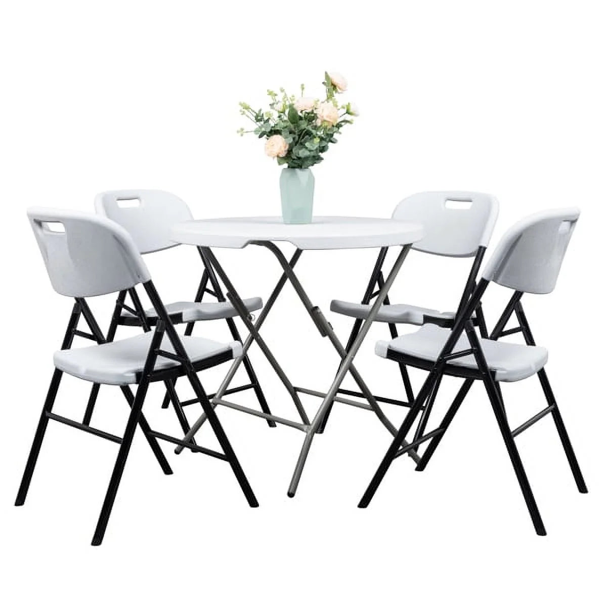 4 Pack White Plastic Folding Chairs Q821