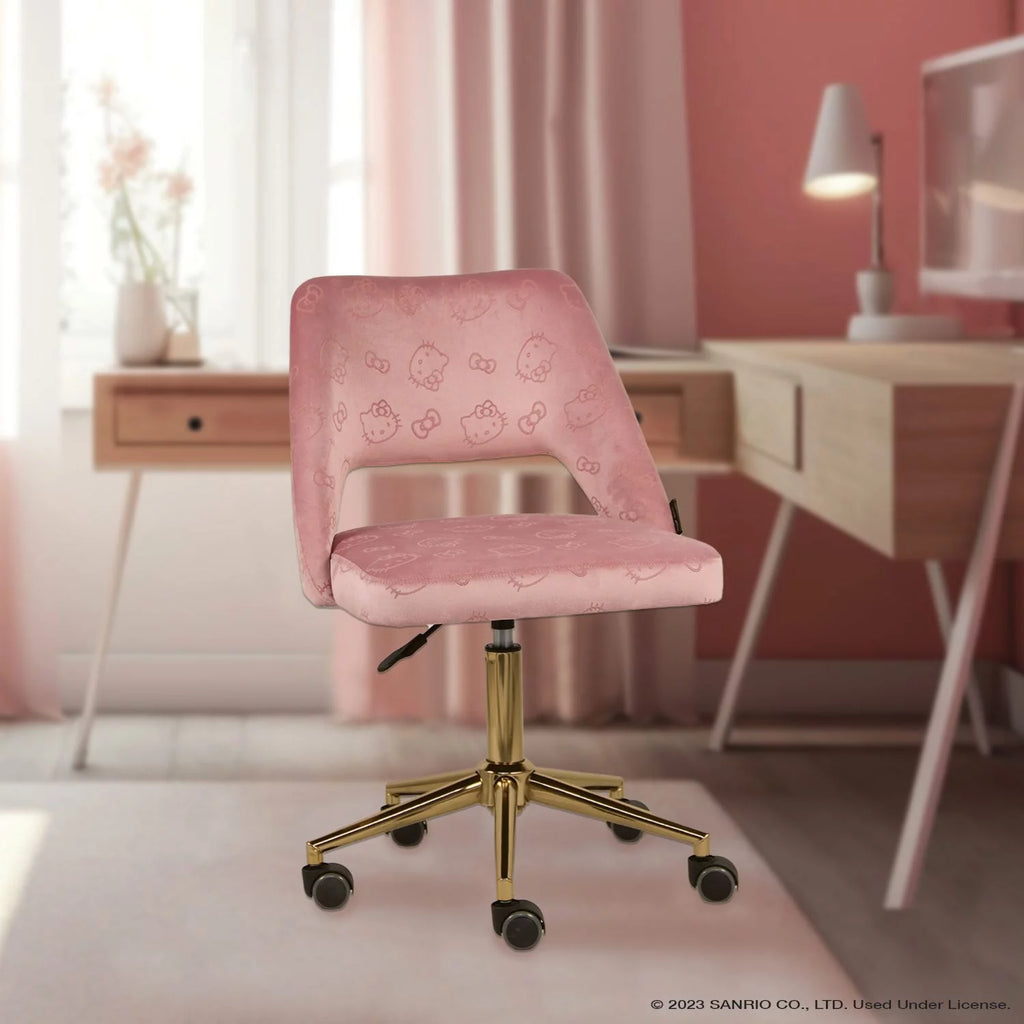White Velvet Swivel Vanity Chair with Wheels N600238