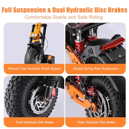 7000W Dual Motors 60V 33Ah Electric Scooter with Seat M61555