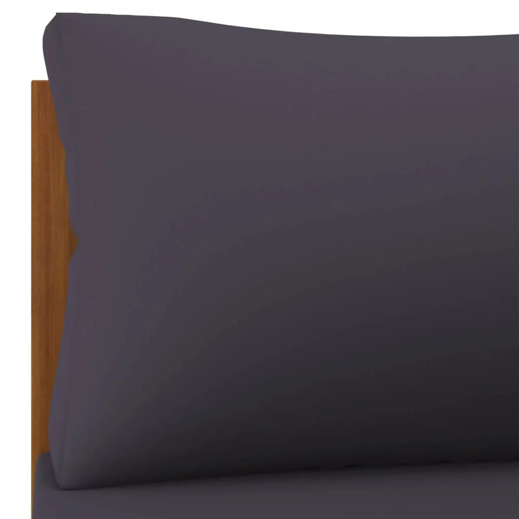 Dark Gray Cushions Solid Acacia Wood Corner Sofas H5910