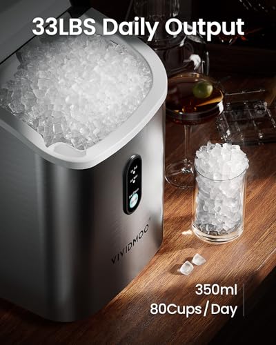 Black 34lbs/Day Portable Countertop Nugget Ice Maker G129889