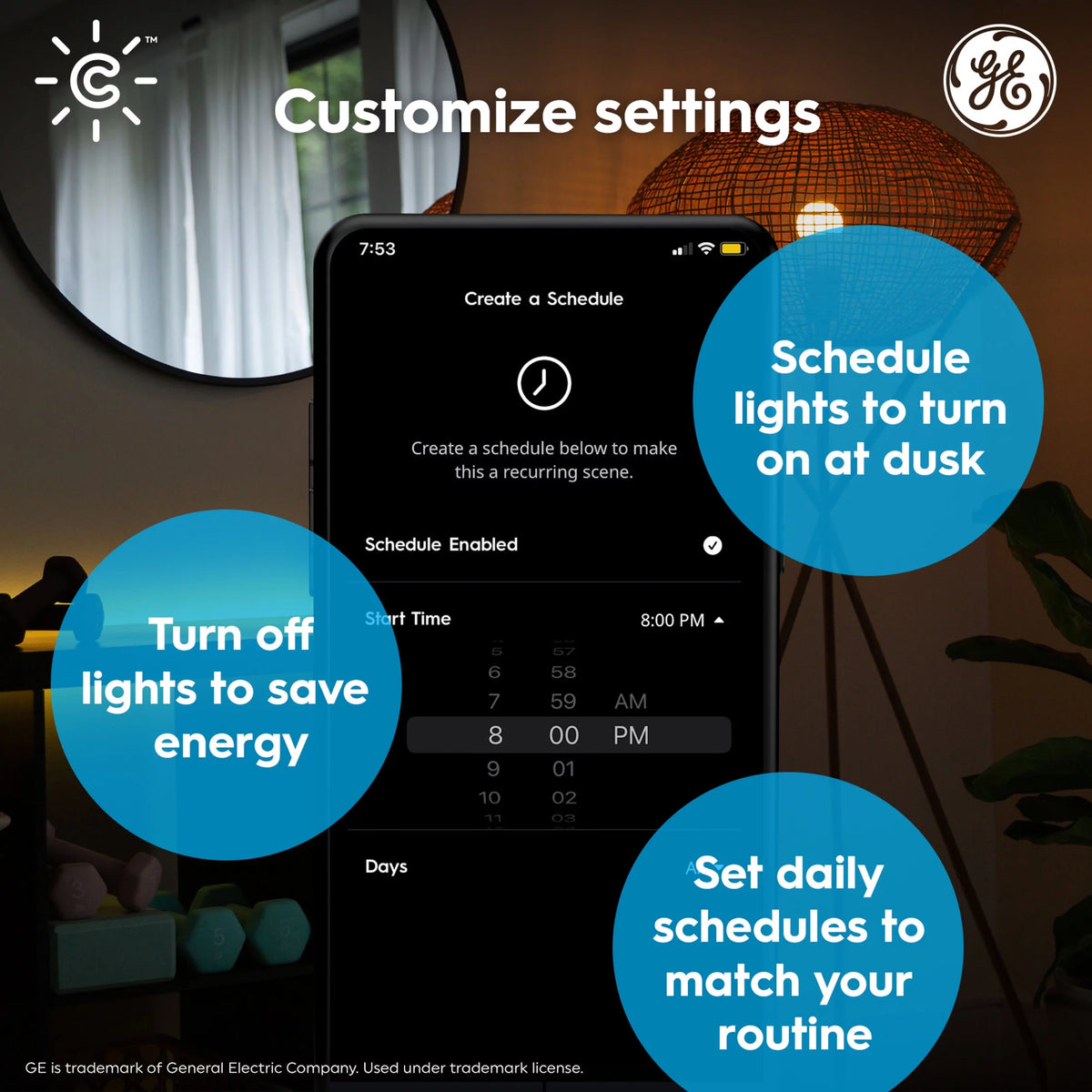 A19 Smart LED Light Bulb 60 Watts Color Changing Medium Base 2pk O73134