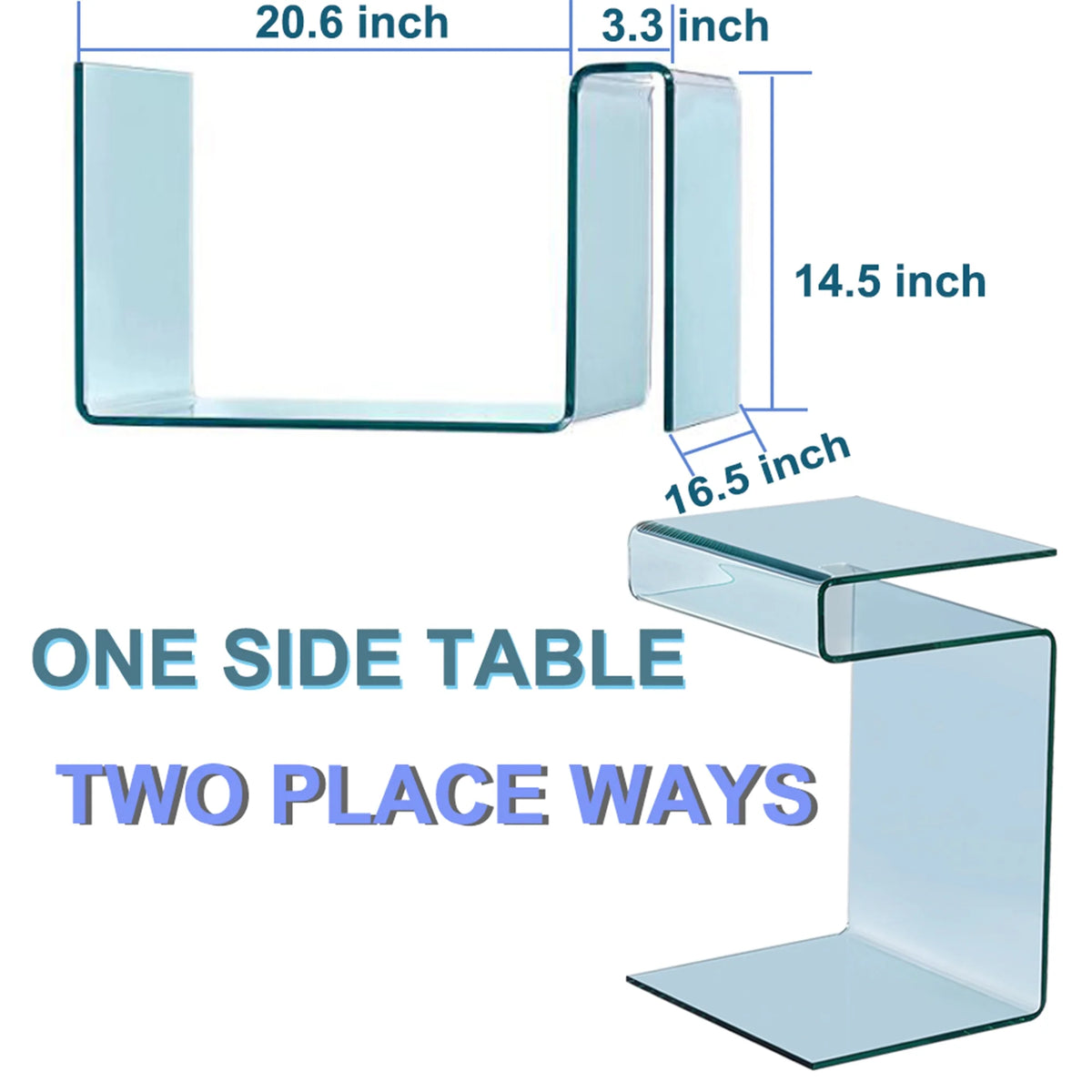 Clear Glass S-Shape End Table L51106