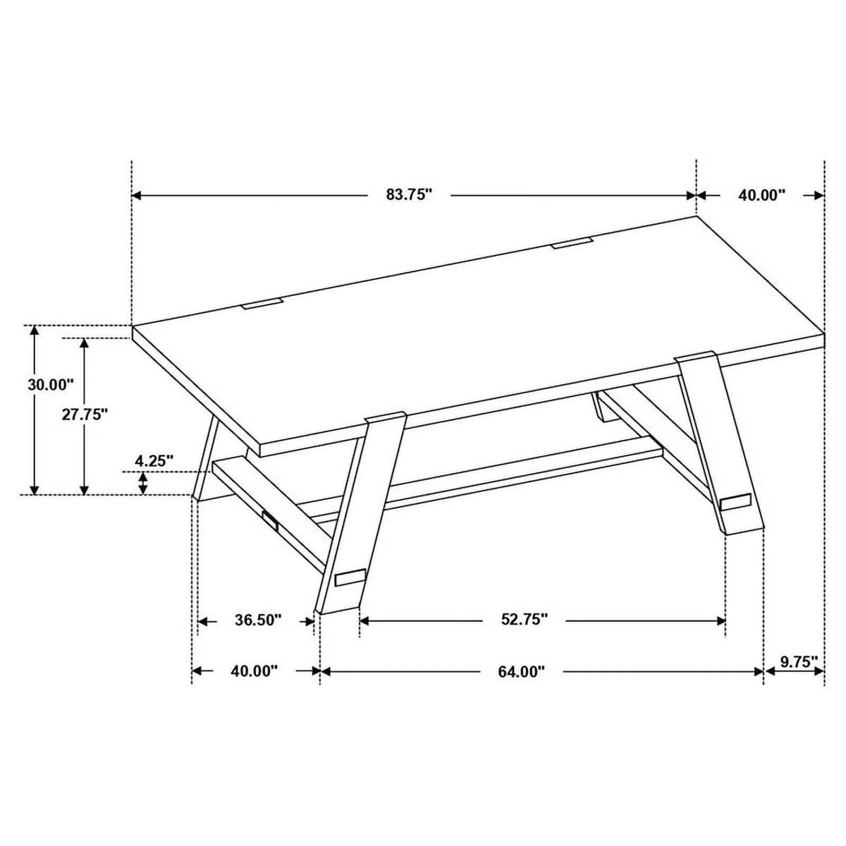 Brown 5-piece Wood Rectangular Dining Table Set H558