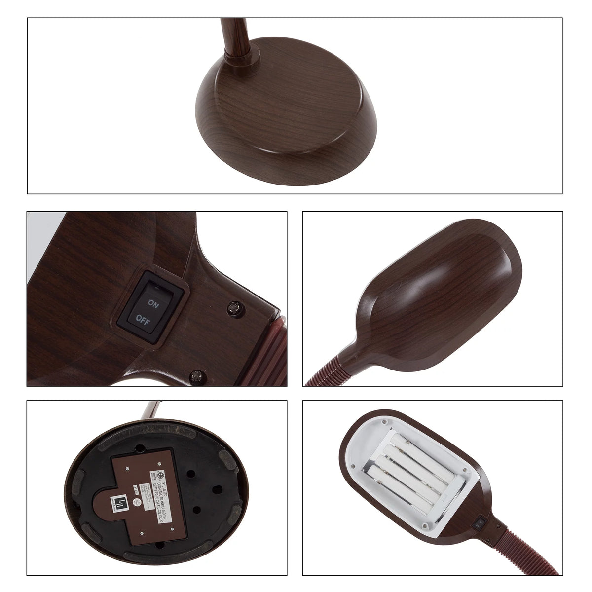 Brown Woodgrain Floor Lamp with Bendable Neck G164