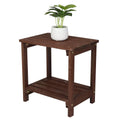 Light Brown 2 Tiers Wooden Side Table G382