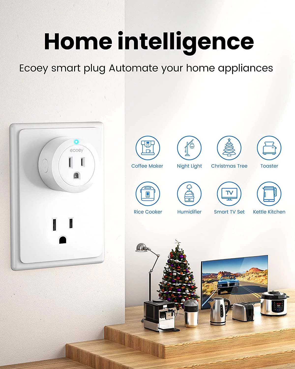 Smart Plug Wi-Fi Outlet with Timing and Voice Control, 6 Packs D683