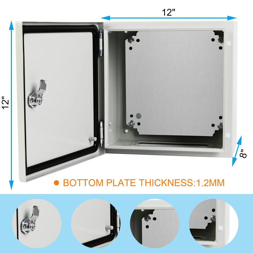 12x12x8'' Carbon Steel Electrical Enclosure Box IP66 K138179