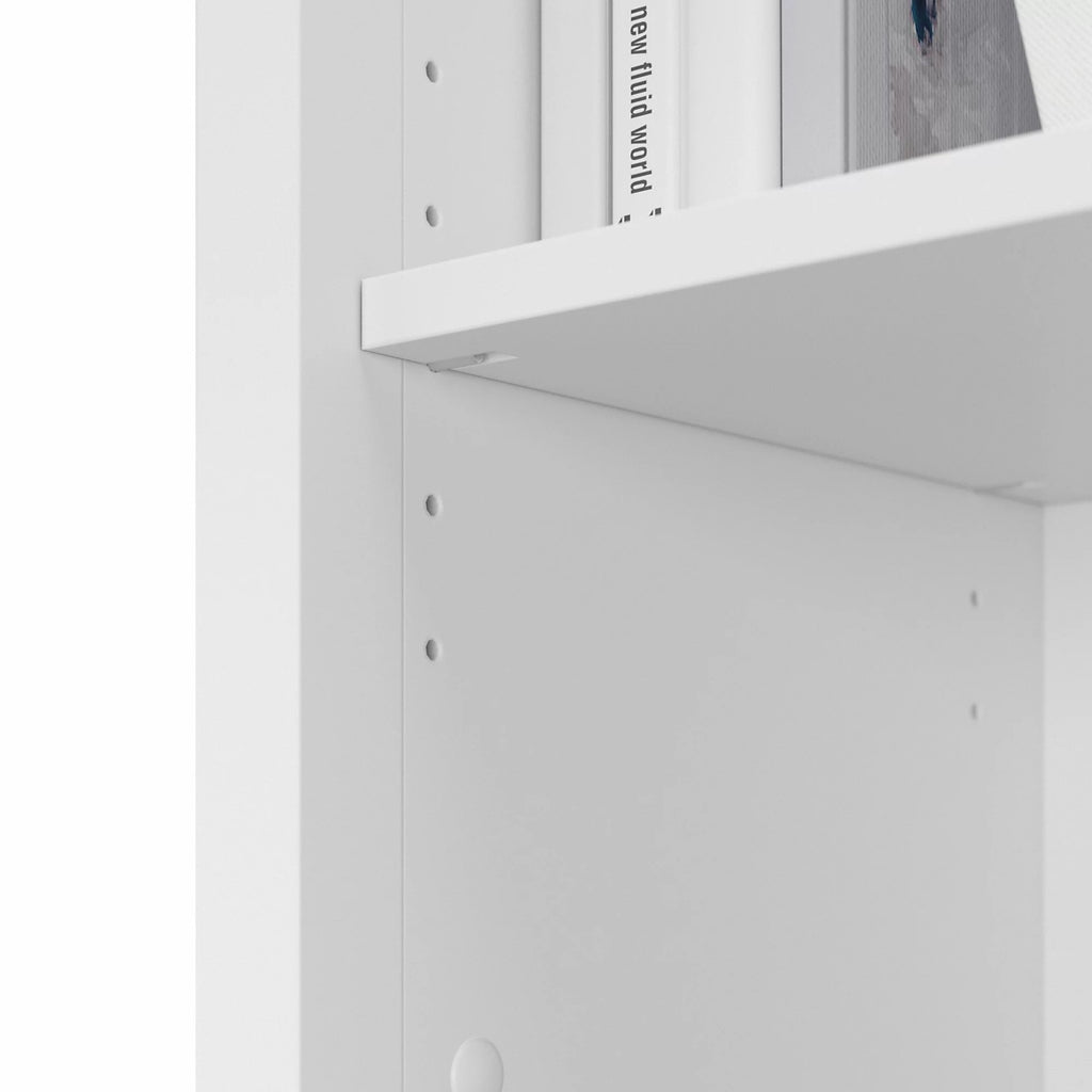 White Engineered Wood Kitchen Pantry Cabinet with Doors J19783