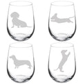 Set of 4 Stemless Wine Glass Goblet Z750