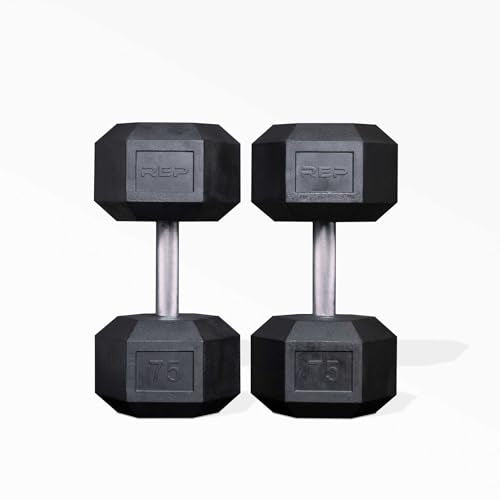 55lb-75 lb Rubber Hex Dumbbell Set L354