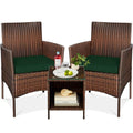 3-Piece Outdoor Wicker Bistro Set with Side Table K1912