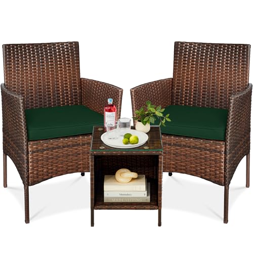 3-Piece Outdoor Wicker Bistro Set with Side Table K1912